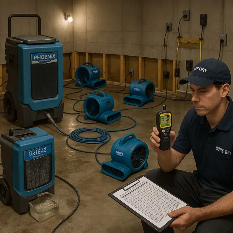 Structural Drying and Dehumidification process in Quail Valley, CA